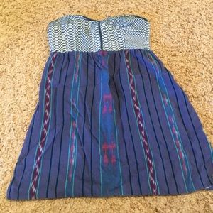 Roxy strapless tribal print dress